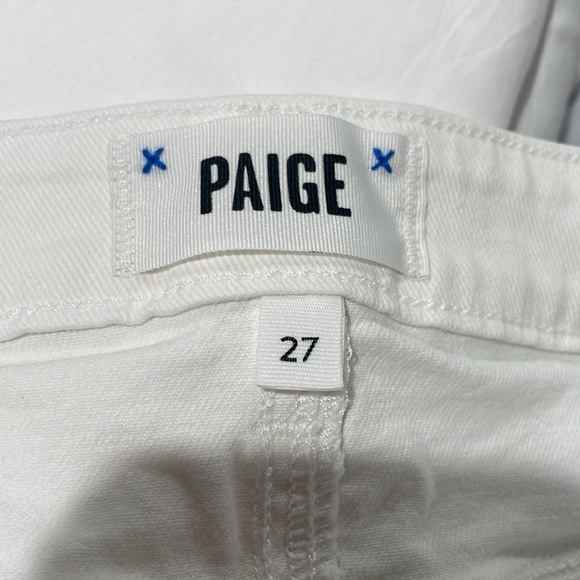 PAIGE Cindy Raw Hem High Waist white Straight Leg Jeans 27 - Picture 5 of 6